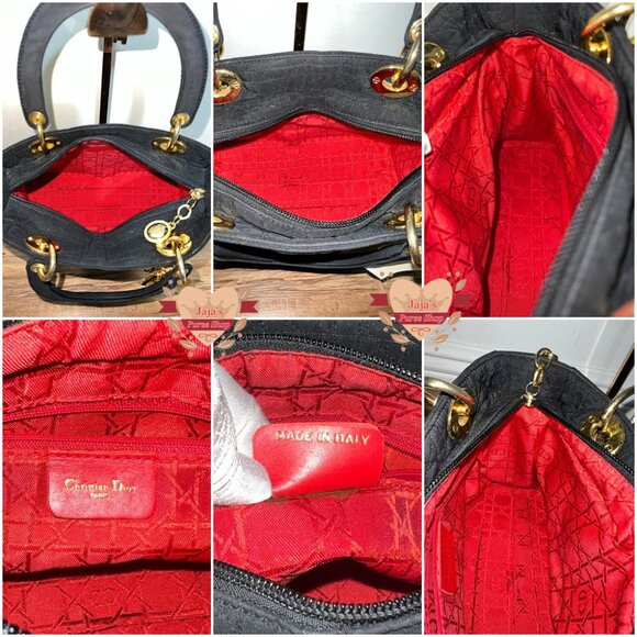 🖤Dior Lady Dior Handbag Cannage Quilted Nylon Black Satchel🖤 - Picture 11 of 17